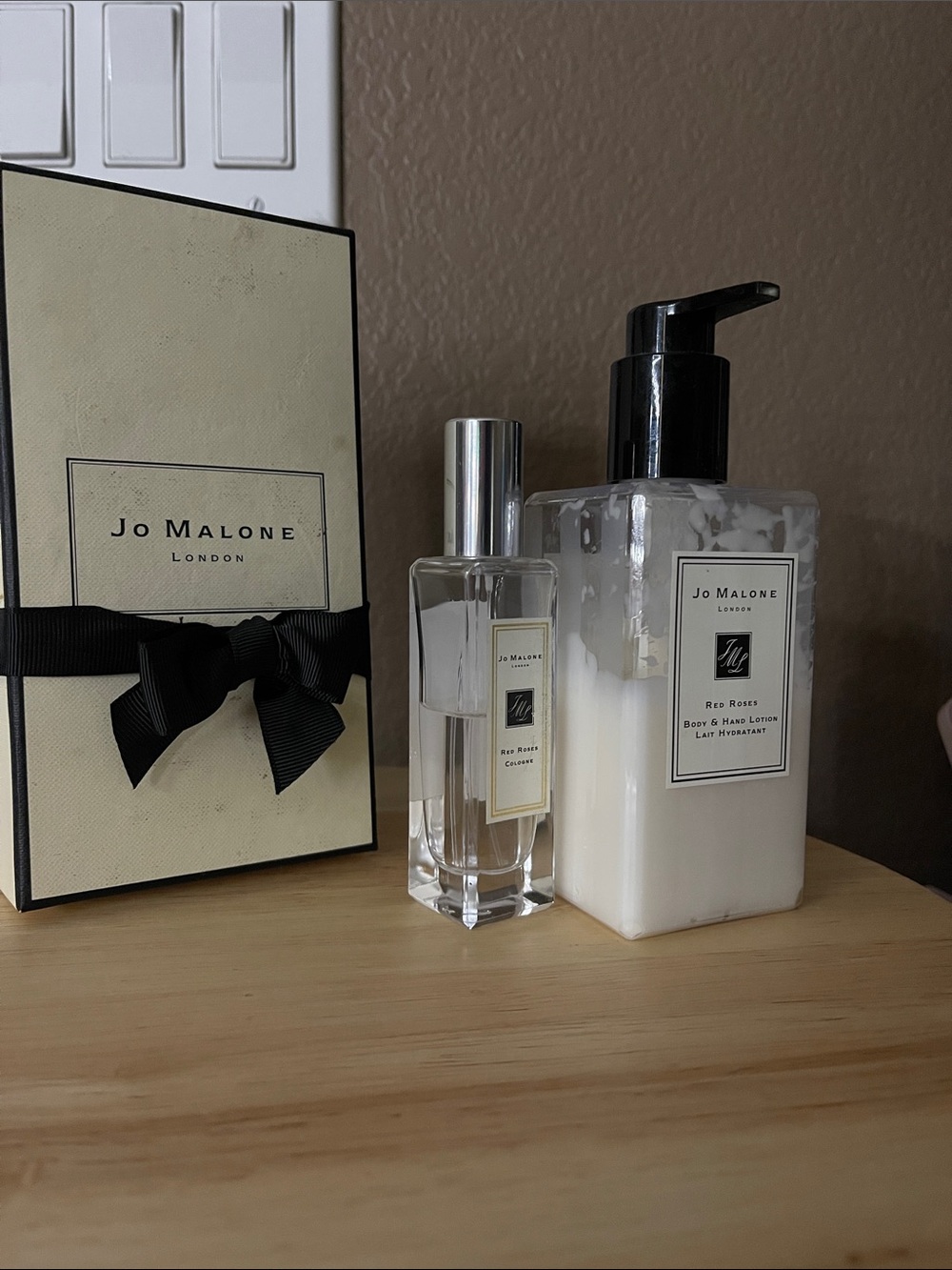 Joe Malone red roses cologne body and hand lotion set 50% left